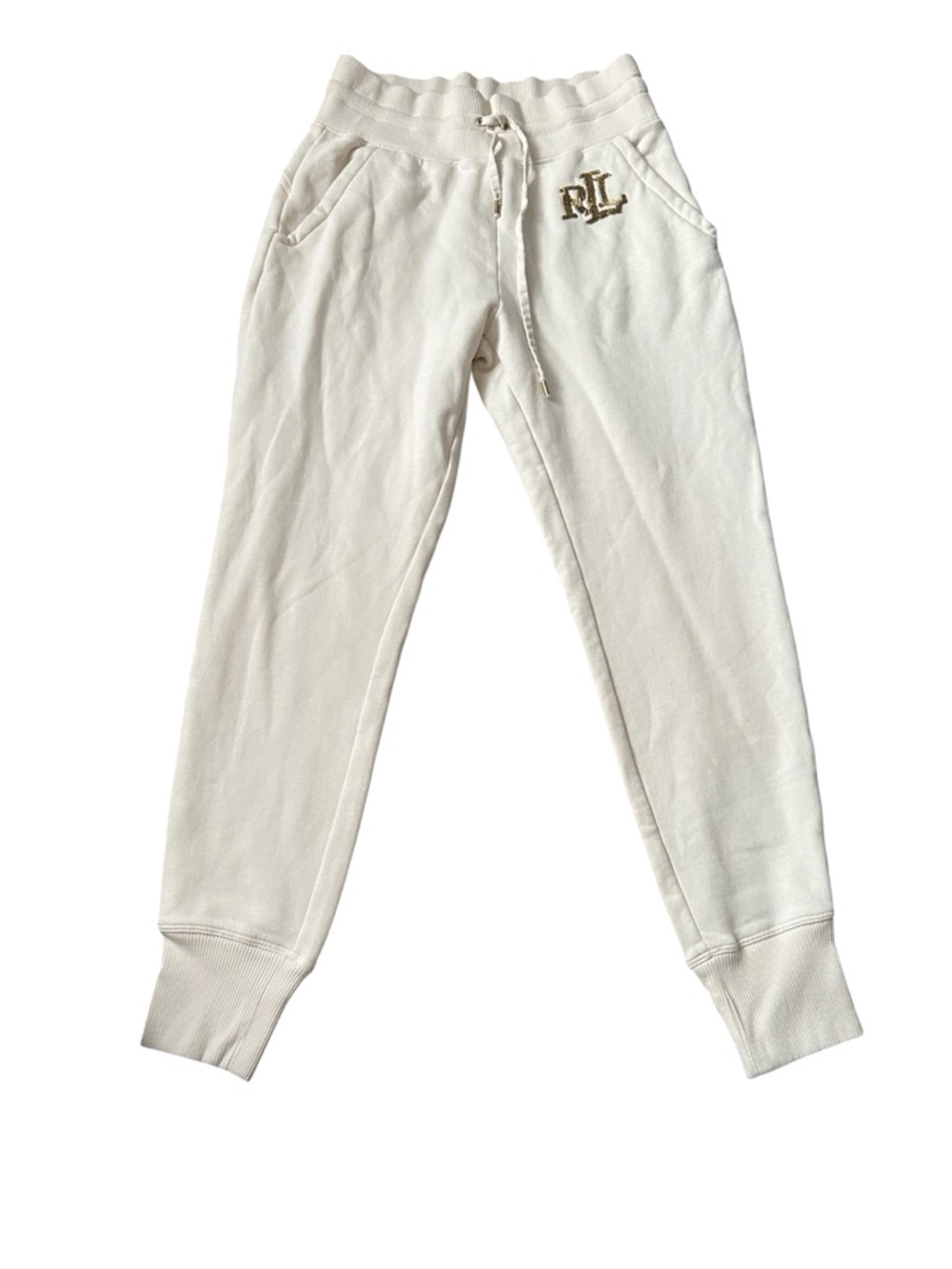 Ralph Lauren Double RL Cream Logo Track Joggers
